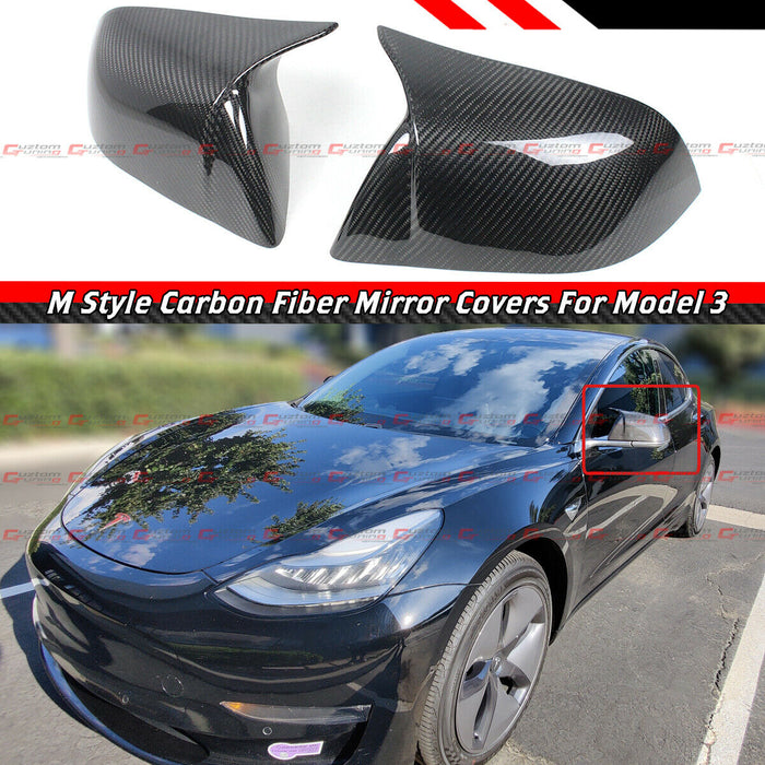 M Style Horned Mirror Caps for Tesla Model 3 2017 - 2023