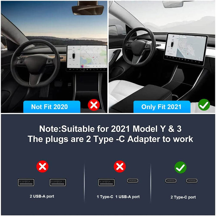 USB Hub Pro Center Console Docking Station for Tesla Model 3 & Y 2021- —  TheHydrataseStore