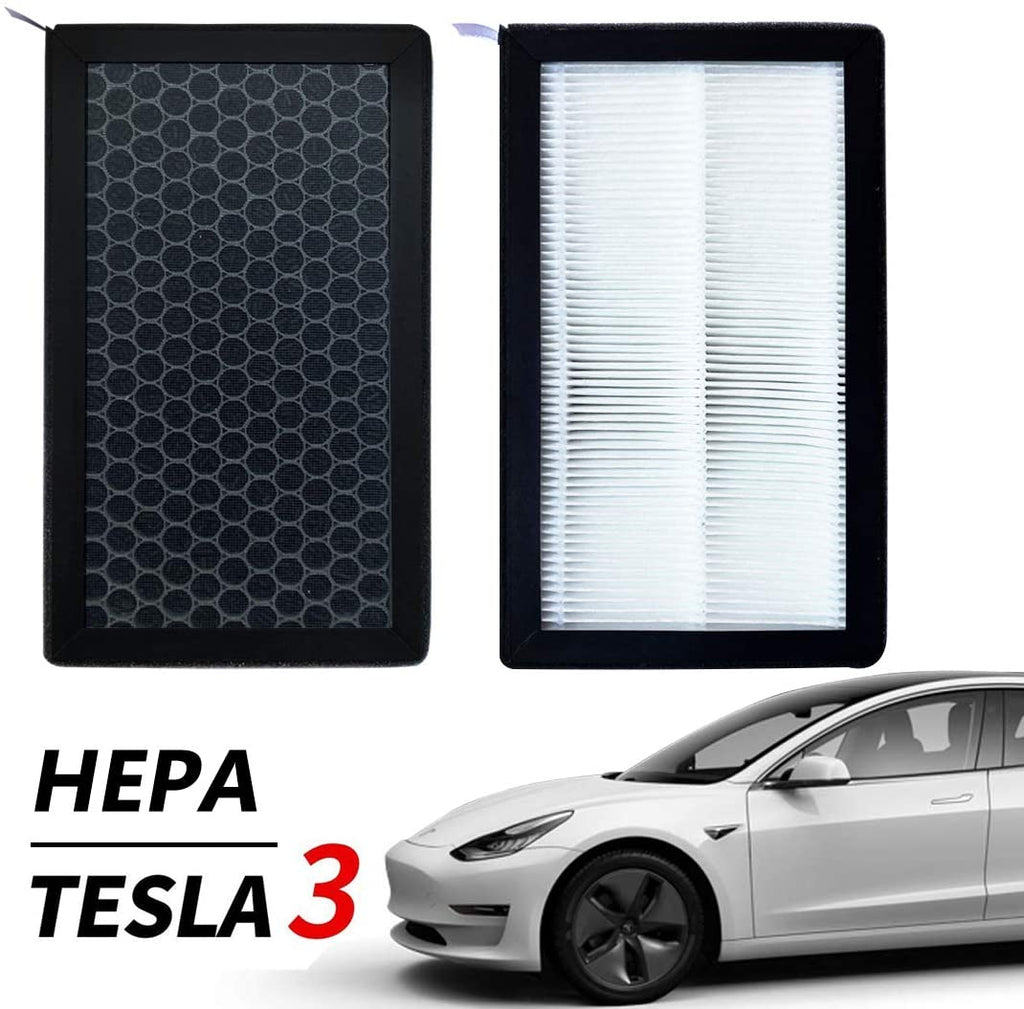 2x Tesla Model 3 Model Y 2022 Hepa Activated Carbon Cabin Air Filter Set