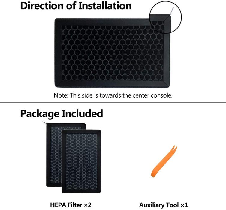 HEPA Activated Carbon Air Filter (2 Pack) for Tesla Model 3 & Y