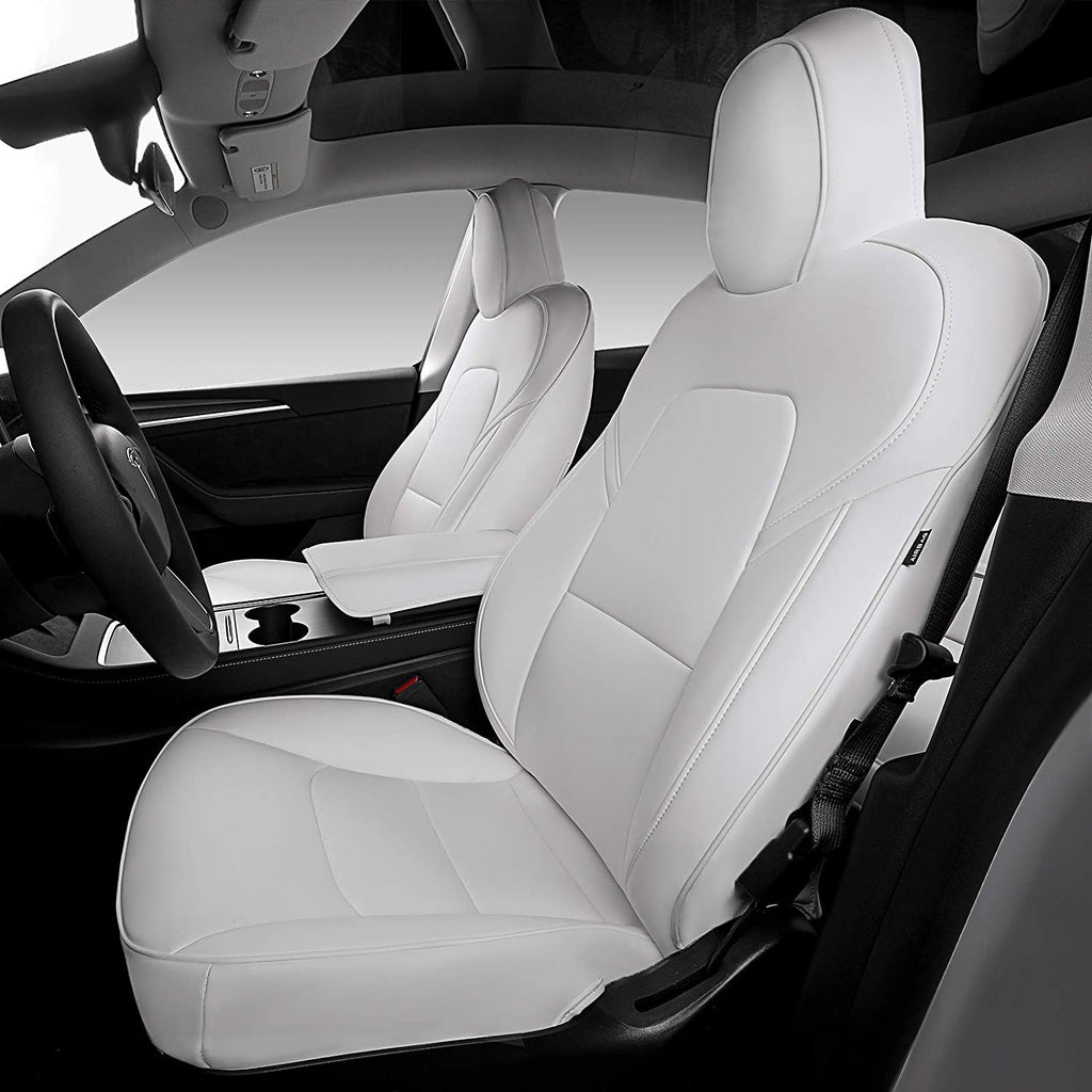 White leather shop seat covers