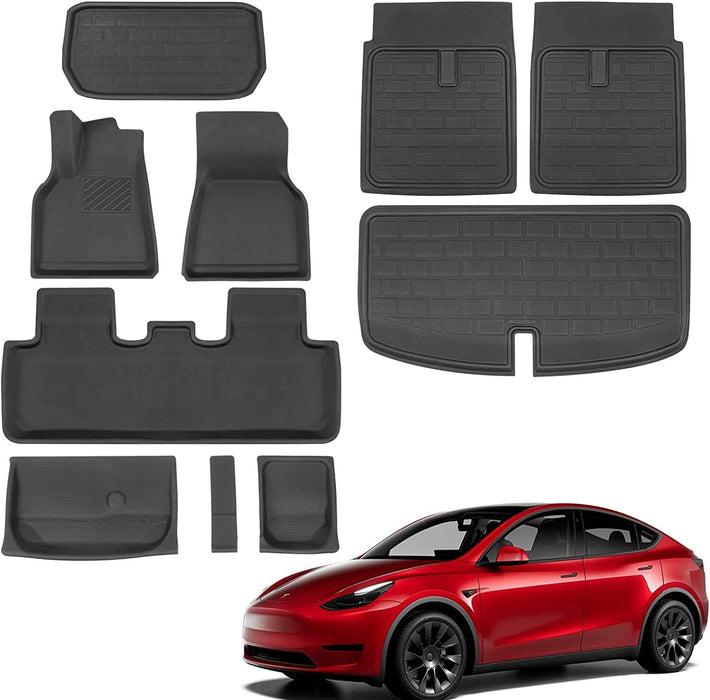 Master Bundle All-Weather Anti-Slip 3D Premium Liners for 7-Seater Tesla Model Y (2020 - 2022)