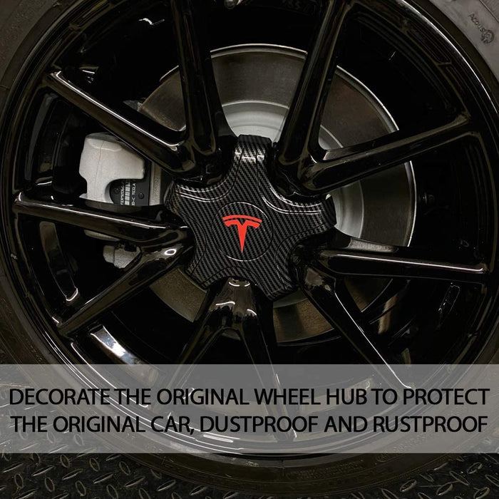 Center Hubcap Covers Aero Wheel Cap Kit for Tesla Model 3