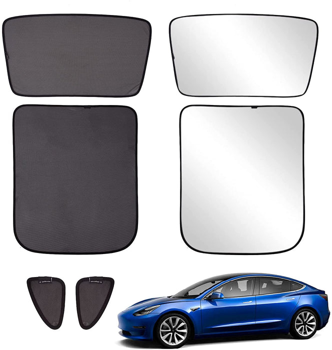 Upgraded Two-Layer Foldable Sunshade (6 PCS) for Tesla Model 3 2021 - 2023