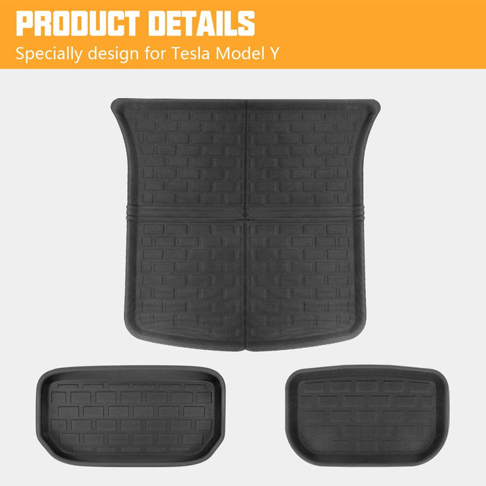 All Weather Frunk & Trunk Cargo Liners for Tesla Model Y 2020 - 2023 (5-Seater)