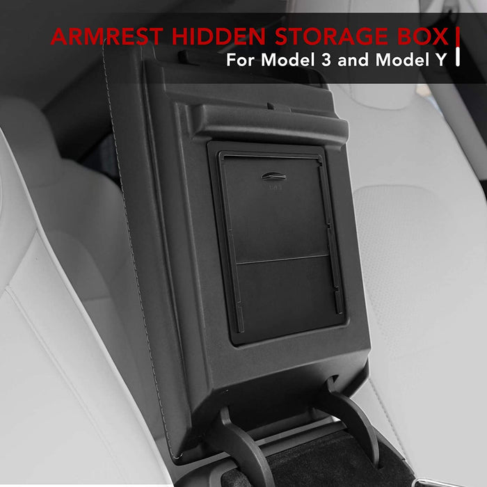Armrest Hidden Storage Box for Tesla Model 3 & Y