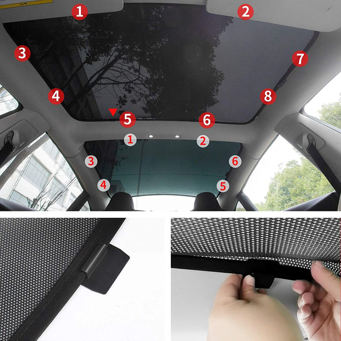 Nestour for Tesla Model Y Sunshade, Foldable Sunroof Window Shade Acce