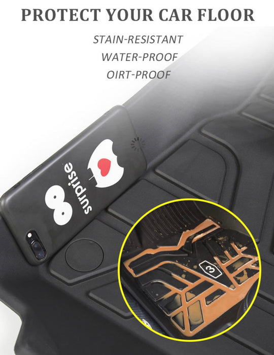 All-Weather Waterproof Heavy Duty 4D Floor Mats for Tesla Model 3