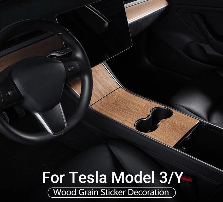Center Console Wrap (Wood) for Tesla Model 3 & Y 2017- 2020
