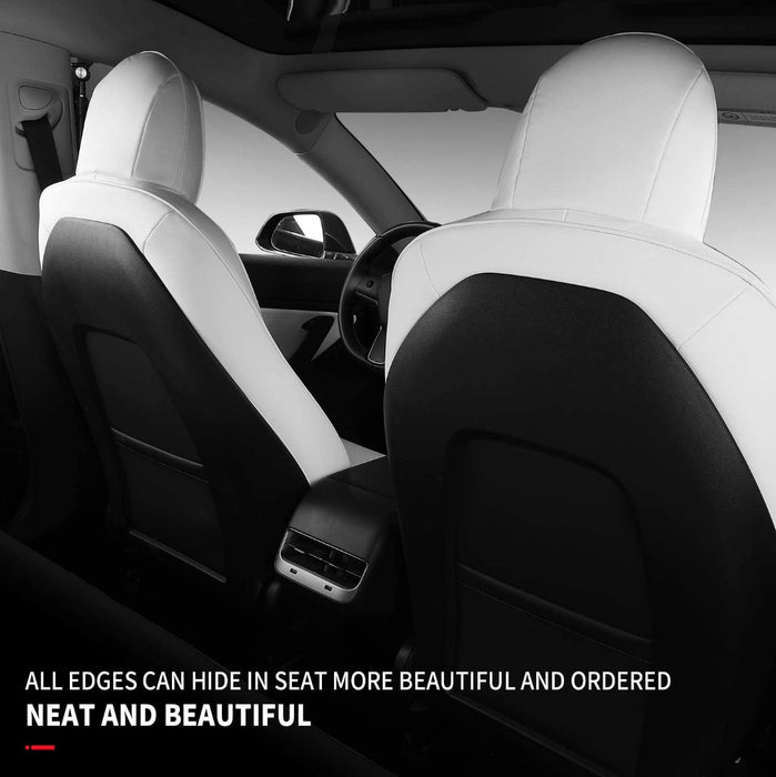 All Season Leather Seat Covers (White) for Tesla Model 3