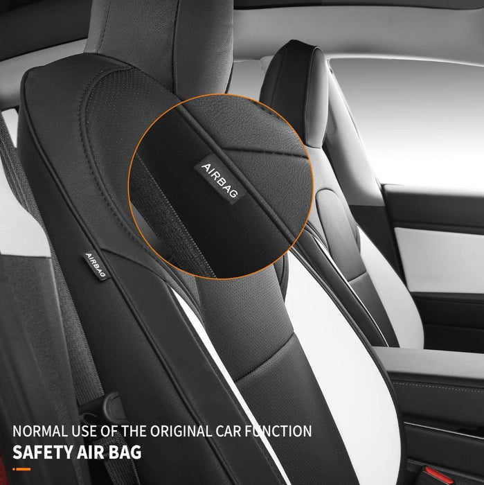 All Season Leather Seat Covers (Oreo) for Tesla Model 3