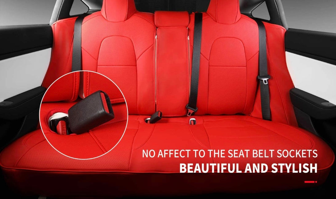 Model 3 Red Seat Covers - Tesloid USA