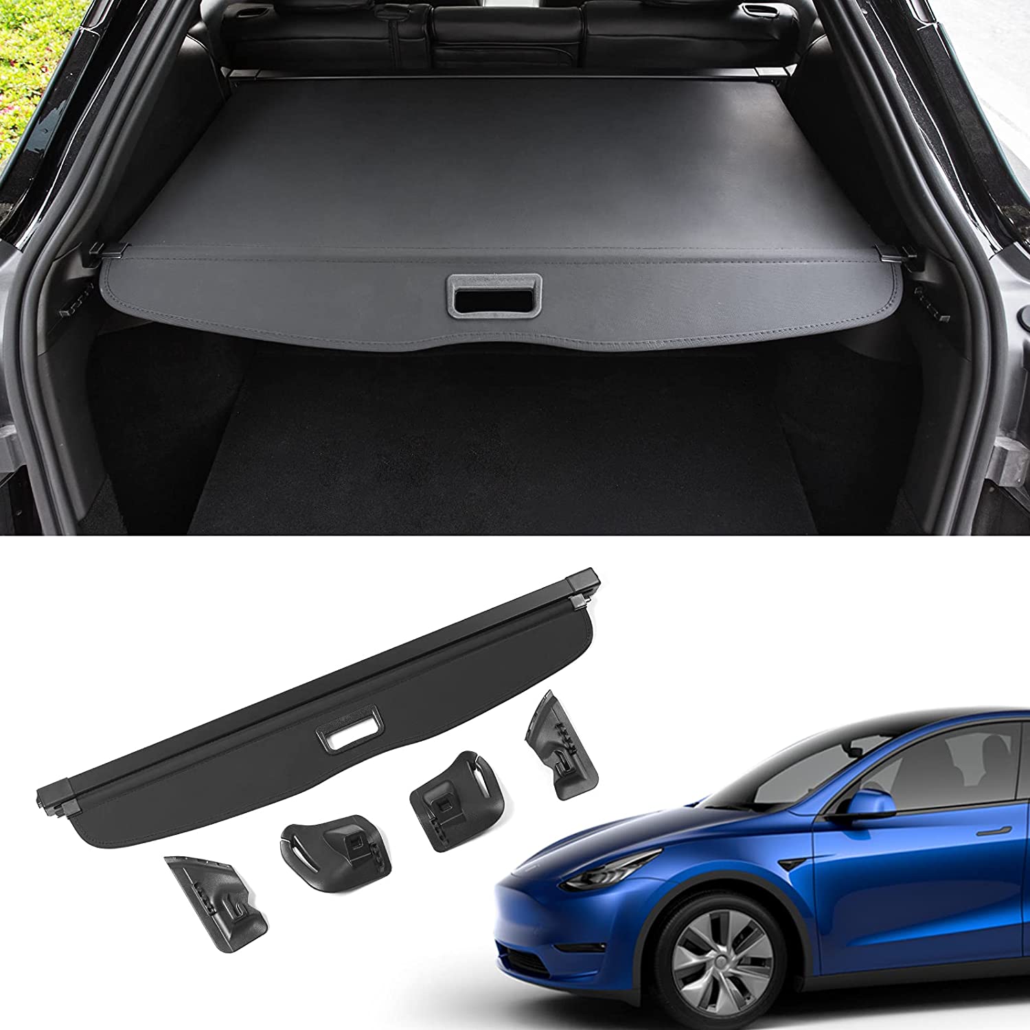TAPTES® Foldable Rear Trunk Privacy Cover for Tesla Model Y, Hard