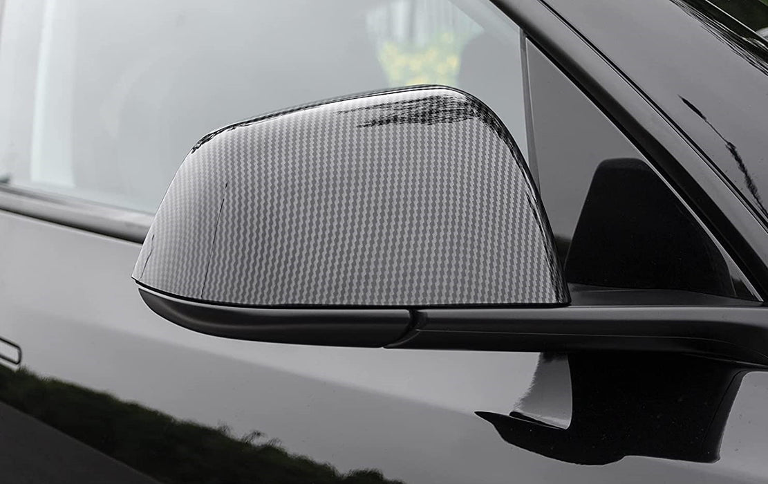 Mirror Covers for Tesla Model Y - Carbon Fiber & Matte Black