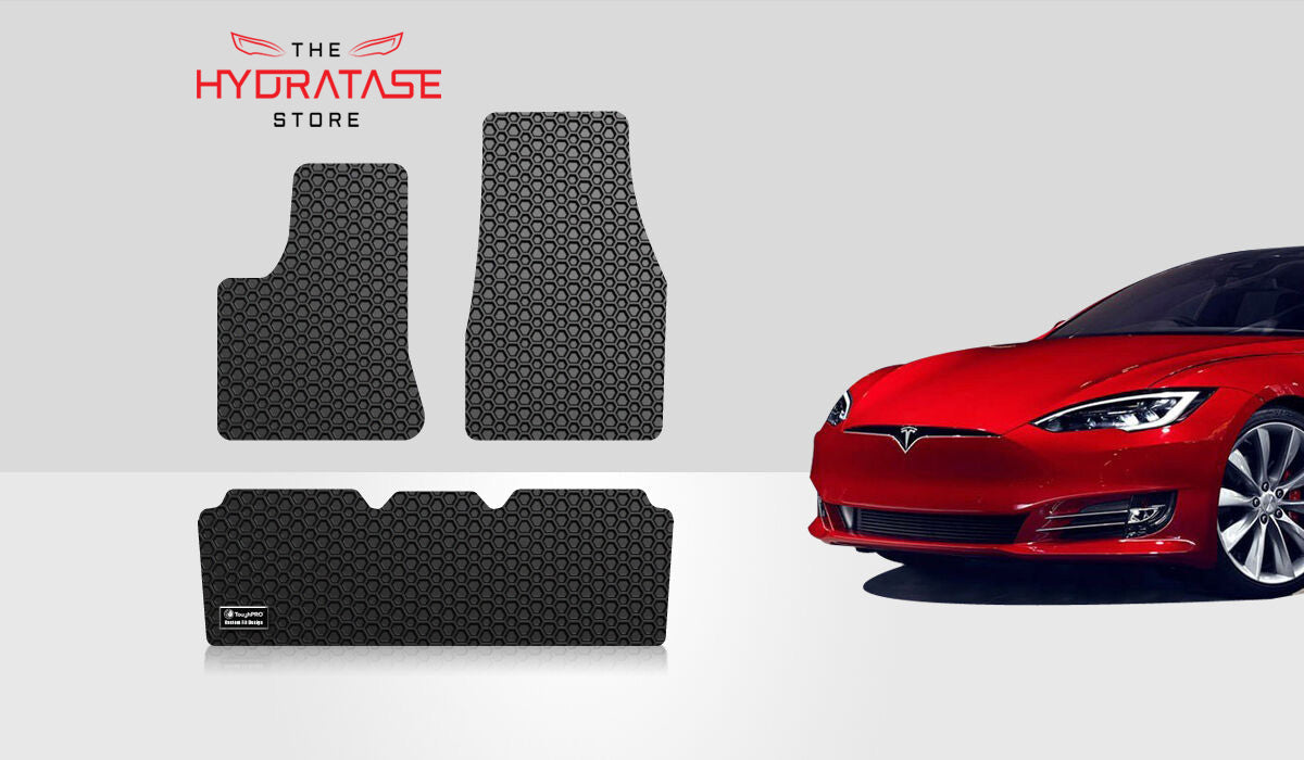 Heavy Duty Black Rubber Floor Mats for Tesla Model S 2016 - 2020